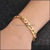 Chains Gold Bracelet Men 31Nk Chic Handsome Explosion Models 18K Plating Copper Jewelry Electroplating Figaro 8Mm Mens Drop Delivery Dh8Ww
