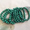 Strand Natural Malachite Stone Charm Armband Guardian of Love Armelets Bangle Women Wedding Valentine's Gift Crystal Jewelry Pärlagad