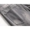 Men's Jeans Cotton Ripped Pants Grey Hip Hop Trousers Cowboy For Men Straight Leg Pencil Clothing Naom22