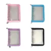 Notos de notas A5 A6 Binder Glitter Zipper PVC PVC Folho de folhas de folhas soltas CLIPES DIAR