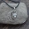 Pendant Necklaces Crescent Moon Wicca Wolf Necklace Pagan Talisman Jewelry For Women Man