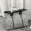 Designer-Damen-Cabas-Canvas-Einkaufstasche. Freizeit- und einfache Canvas-C-Strandtasche. Leichte und modische, große Handtasche mit Fassungsvermögen