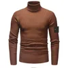 a1 plus size coat Men's sweater stone jacket solid color island autumn and winter stone bottomed knitwear is land thickened slim versatile top pullover warm interior