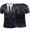 Camisetas para hombres Camiseta sin mangas Chaleco para hombres Traje 3d Corbata Impreso Camisa social Ropa Hombre Transpirable Cuello redondo