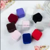 Jewelry Boxes Fashion Veet Cases For Only Rings Earrings 12 Color Gift Packaging Display Size 5Cmx4.5Cmx4Cm Drop Delivery Dh5Mg