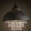 ペンダントランプモダンレトロクリスタルハンギングライトヴィンテージランプロフト照明照明器具のためのエルレストランの装飾