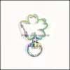 Nyckelringar Rainbow Star Heart Cloud Rabbit Moon Flower Keychains Metal Chain Ring unisex Keyring Holder Accessories Drop Delivery Jewe DHGW3