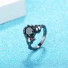 Eheringe Vintage Herz Weiß Zirkon Stein Schädel Für Frauen Männer Modeschmuck männer Punk Skeleton Ring Party Geschenke