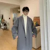 Men's Wool & Blends Winter Plus Velvet Woolen Coat Men Warm Fashion Oversized Long Korean Loose Jacket Mens Overcoat Kend22