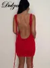 Abiti casual Dulzura Elegante sexy Y2K Abiti con lacci senza maniche Backless Bodycon Mini abiti per le donne 2022 Abiti Club Party Birthday T230210