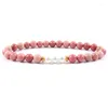 Strand Vintage Imitation Pearl Bracelet Women Colorful Simple Handmade 6mm Stone Bead For Jewelry Gift