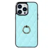 Lädertelefonfodralhållare för iPhone 15 14 Pro Max 13 12 Mini 11 Pro XS Max 7 8 Plus XR med Ring Slim Stockproof Protect Cover