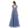 Party Dresses Classic Evening With High-neck Floor-length Custom Made Applique Race Prom Dress Formal Gowns Real Image