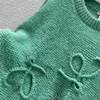 Damen-Pullover, Designer-Mohair-Strickoberteile für Damen mit Buchstabenmuster, Mädchen-Milan-Runway-Crop-Top-Shirt, hochwertiges, lockeres Langarm-Stretch-Pullover