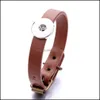 Charm armband enkla pu l￤der retro sp￤nne snaps armband smycken 18mm ingef￤ra snap knappar bit punk armband sl￤pp leverans dh24y