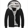 Heren Hoodies Heren Winter Dikke en sweatshirts Casual vaste kleur Dikke Warm harige tops Fleece Coat Sportswear M-4XL