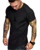 Men's T-Shirts Summer Clothing New Slub Leggings Fold Into Shoulder Sleeve Short Sleeve T-shirt