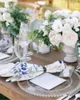 Juego de servilletas de mesa con textura de hoja abstracta azul, tela para banquete de boda, paños de cocina suaves, pañuelo para la cena