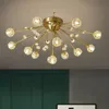 Nordic Crystal Ceiling Lights Fixture American Artistic Copper Ceiling Lamps European Modern Luxury Surface Mounted Bedroom Dining Living Room Lustres Luminaire