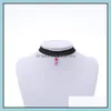 Chokers Choker Necklace Pandents Statement Jewelry Vintage Lace Gothic Rhinestone Diamond Necklaces Drop Delivery Pendants Dh5De