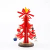 Christmas Decorations Mini Wooden Tree Decoration DIY Craft Xmas Home Ornament Accessories Year Festival Party Chlidren Kids Toys Gifts