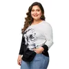 Koszulka damska Plus w rozmiarze Plus 5xl Plus Dame Domowe koszulki odzieżowe T-shirty 3/4 rękawu kwiatowy nadruk swobodny topy Sping Lato Lace Patchwork Street Pullover TEE 230215