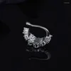 Backs Earrings Fashion Brand Design 925 Sterling Silver Crystal Floral Clip Earring Micro Cubic Zirconia Stones 1pc Ear Cuff Women Fine