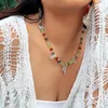Chaînes Vintage femmes collier clavicule chaîne papillon coloré Imitation cristal perles doux Cool mode demoiselle d'honneur cadeau