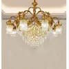 Lustres Français Style Cuivre Lustre Luminaire Moderne De Luxe Lustres Lampe Suspendue Pour Villa Home Decora Bougie Luminaires Éclairage