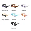 Sunglasses Casual Retro Polygon White Round Sunglasses Women Designer 2021 Trendy Luxury Brand Sun Glasses Beach Travel Elegant Shades G230214