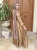 Этническая одежда Абая Дубай Гладкий атлас Женщины Мусульманское длинное платье Марокканское кафтан вечерние платья арабский Рамадан Ид Мубарак