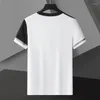 Camisetas masculinas de alta qualidade tricô de tricho shinestone shirt fashion finge slim fit redond round sleeve sleep