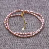 Kedjor Pure Natural Grade A Freshwater Pearl Necklace Meter Shaped 4-5 mm Kopparspännkedjelängd 36 5 cm
