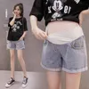 Zwangerschaps bodems zomer mode denim korte broek zwangerschap shorts shorts elastische taille buikje jeans kleding voor zwangere vrouwen