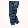 Männer Hosen Herbst Und Winter Cord Casual Männer Getragen Aussehen Ausgewaschen Stretch Lose Gerade Multi-Pocket Cargo Hosen männer Heat22