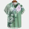 Camisas casuais masculinas Moda floral de moda curta camiseta camiseta tops de verão feminino de roupas unissex de enormes blusas 5xl