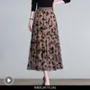 Gonne MOUKYUN Maglia Gonna Floreale Donna Primavera Elegante Caffè Lungo Garza Moda Coreana A Vita Alta Puff Tutu Midi Faldas