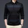 Herren Polos Herren Polos Ymwmhu Gestreiftes Grafik-Poloshirt Männer Ankunft Modekleidung Business Männliches Poloshirt Frühling und Herbst Fit Slim T-Shirt 230215