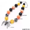 Choker Chokers 2023 Punk Goth Plastic Spider Hangketting voor Halloween Ongebruikelijke nekketen Vrouwen Kinderen kleurrijke dikke kraal sieraden