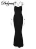 Casual Dresses Dulzura 2022 Sommarkvinnor Rem Ruffle Sexig Y2K kläder ärmlös Backless Bodycon Solid Midi Dress Outfits Club Party Birthday T230210