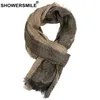 Scarves SHOWERSMILE Scarf Men Autumn Winter British Style Mens Scarves Patchwork Khaki Black Gray Navy Male Scarf 180cm*110cm 230215