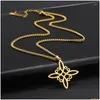 Pendant Necklaces Likgreat Sier Color Witch Knot Necklace Witchcraft Stainless Steel Celtic Charm Protection Amet Jewelry Drop Deliv Dh7Et