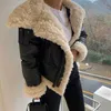 سترات المرأة للنساء الموضة لابيل Lambswool Coat سترة شتاء شتاء أنثى أنثى الصوف الدافئ أنيقة أنيقة أسفل الملابس الخارجية 230215