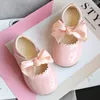 Chaussures de sport mode enfant en bas âge né infantile enfants bébé filles doux Princesse papillon-noeud en cuir plat crochet Chaussure