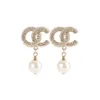 Pendientes de dise￱ador de pendientes de perlas de moda para mujeres Regalos de regalos de boda de fiesta con bolsas de franela