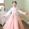 Conjuntos de ropa creativo antiguo coreano Hanbok niñas traje nacional estudiante rendimiento bordado flor bebé Festival LC044