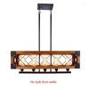 Pendant Lamps Vintage Wood Chandelier Industrial Lighting Fixture Living Room Restaurant Dining Lamp Hanging Headlight