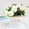 8 teste / 1 fascio Real Touch Fiore artificiale PU Peonia Bouquet Decorazioni per la casa Puntelli Forniture per feste di nozze fai da te