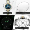Wristwatches OLEVS In Gold Watch for Women Men Quartz Watch Double Calendar Clock Waterproof Ladies Watches For Lovers Gift His or Hers 230215
