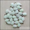 Charms Fashion Flat Waterdrop Teardrop Blue Luminous Glow Light Stone Pendants For Necklace Jewelry Making Drop Delivery Findings Com Dhc9M